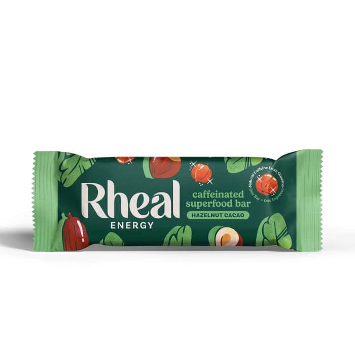 Rheal Hazelnut Cacao Energy Bar | Caffeine & Fiber Boost