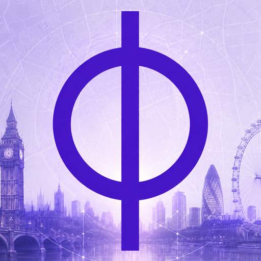 Holosophy logo over the London skyline